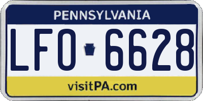 PA license plate LFO6628