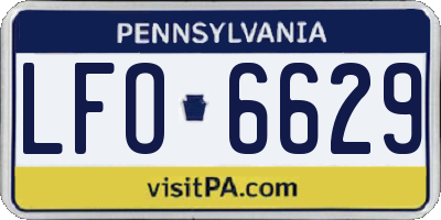 PA license plate LFO6629