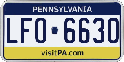 PA license plate LFO6630