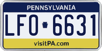 PA license plate LFO6631