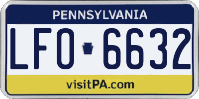 PA license plate LFO6632
