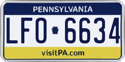 PA license plate LFO6634