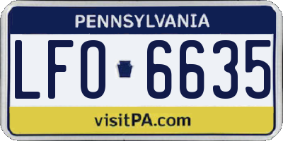 PA license plate LFO6635