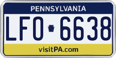 PA license plate LFO6638