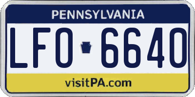PA license plate LFO6640