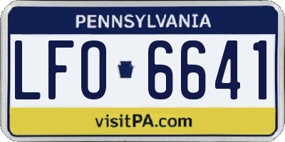 PA license plate LFO6641