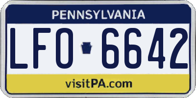 PA license plate LFO6642