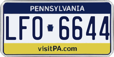 PA license plate LFO6644