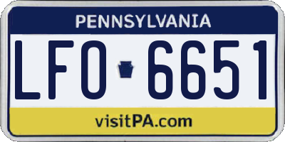 PA license plate LFO6651