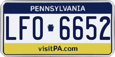 PA license plate LFO6652