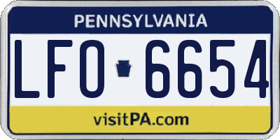 PA license plate LFO6654