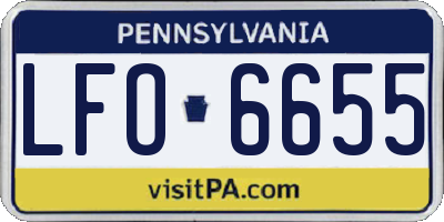 PA license plate LFO6655