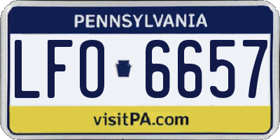 PA license plate LFO6657