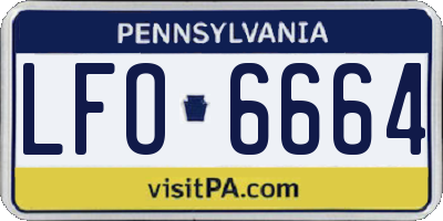 PA license plate LFO6664