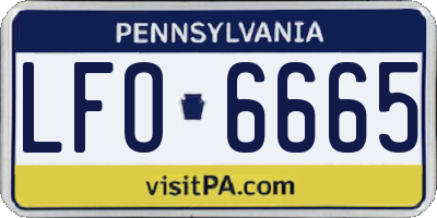 PA license plate LFO6665