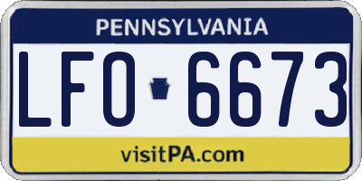 PA license plate LFO6673