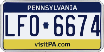 PA license plate LFO6674