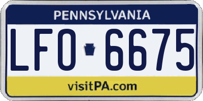PA license plate LFO6675