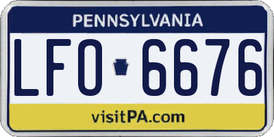 PA license plate LFO6676