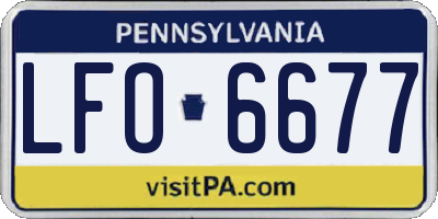 PA license plate LFO6677