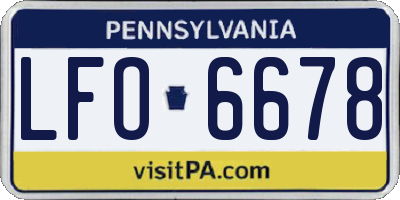 PA license plate LFO6678