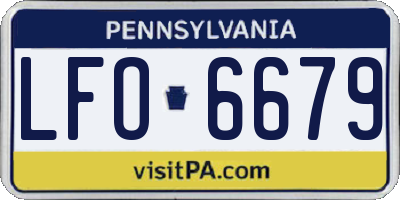 PA license plate LFO6679
