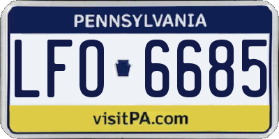 PA license plate LFO6685