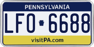 PA license plate LFO6688