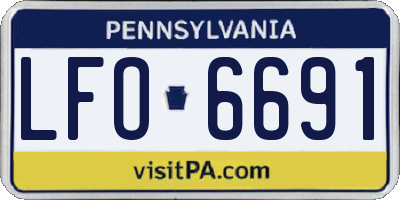 PA license plate LFO6691