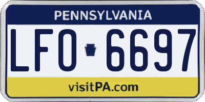 PA license plate LFO6697