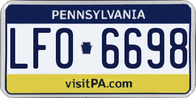 PA license plate LFO6698