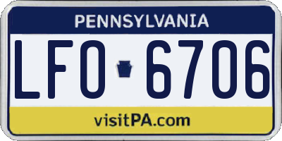PA license plate LFO6706
