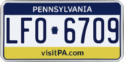 PA license plate LFO6709