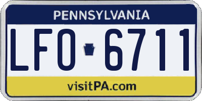 PA license plate LFO6711
