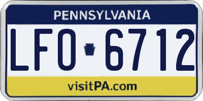 PA license plate LFO6712