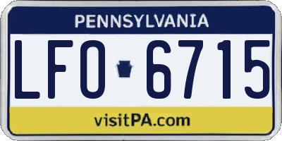 PA license plate LFO6715