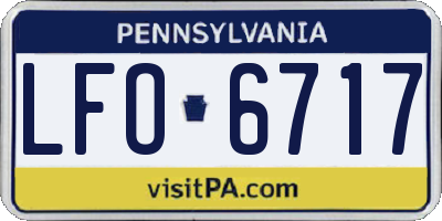 PA license plate LFO6717