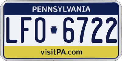 PA license plate LFO6722