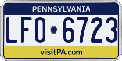 PA license plate LFO6723