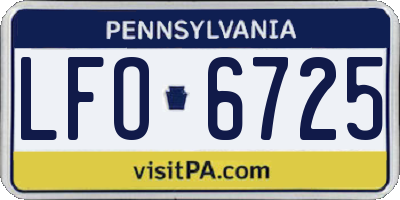 PA license plate LFO6725