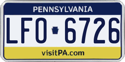 PA license plate LFO6726