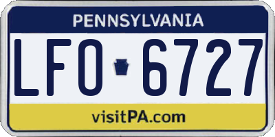 PA license plate LFO6727