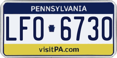 PA license plate LFO6730