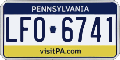 PA license plate LFO6741