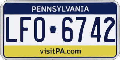 PA license plate LFO6742