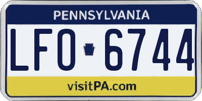 PA license plate LFO6744