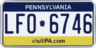 PA license plate LFO6746