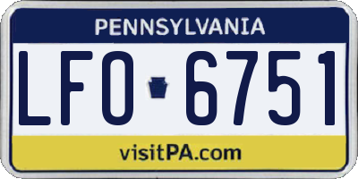 PA license plate LFO6751