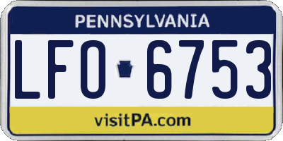 PA license plate LFO6753