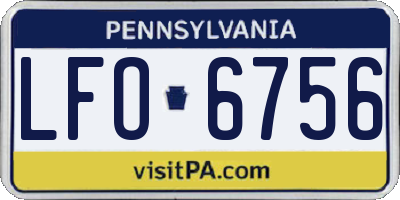PA license plate LFO6756